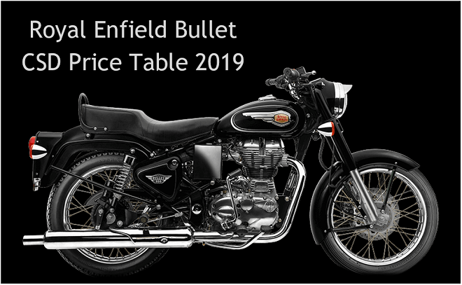 CSD PRICE LIST OF ROYAL ENFIELD BULLET