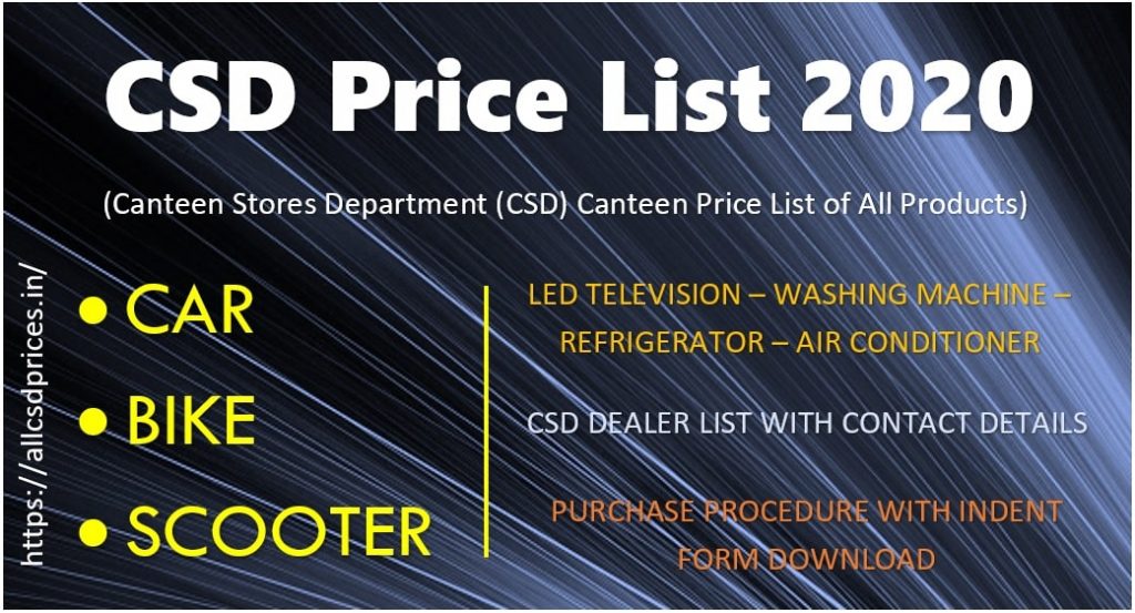 csd canteen price list 2020