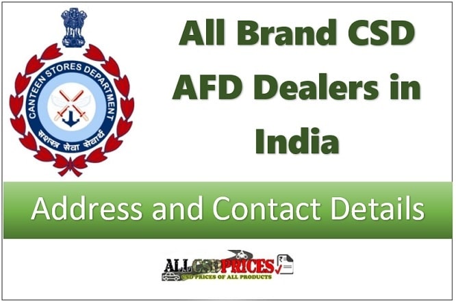 All Brand CSD AFD Dealers in India 