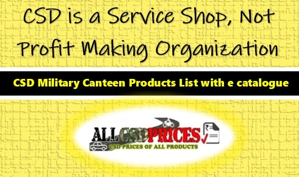 CSD Military Canteen Products List with e catalogue