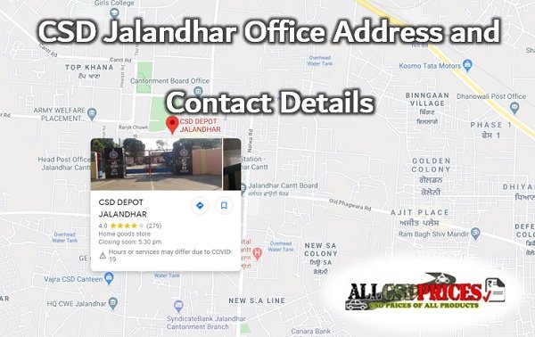 CSD Jalandhar Office Address and Contact Details
