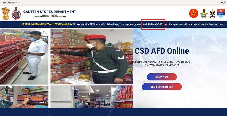 CSD AFD Online Portal is temporirly stopped and sales activate on 5 March 2021