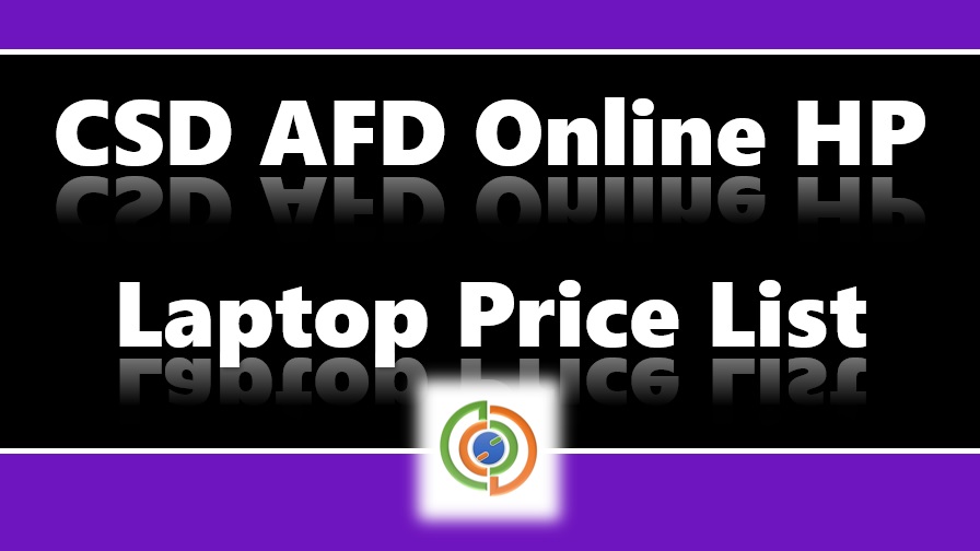 CSD AFD Online HP Laptop Price List PDF Download