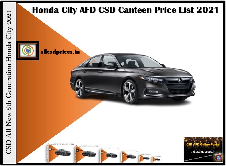 CSD AFD Honda City Car Price list PDF 2021