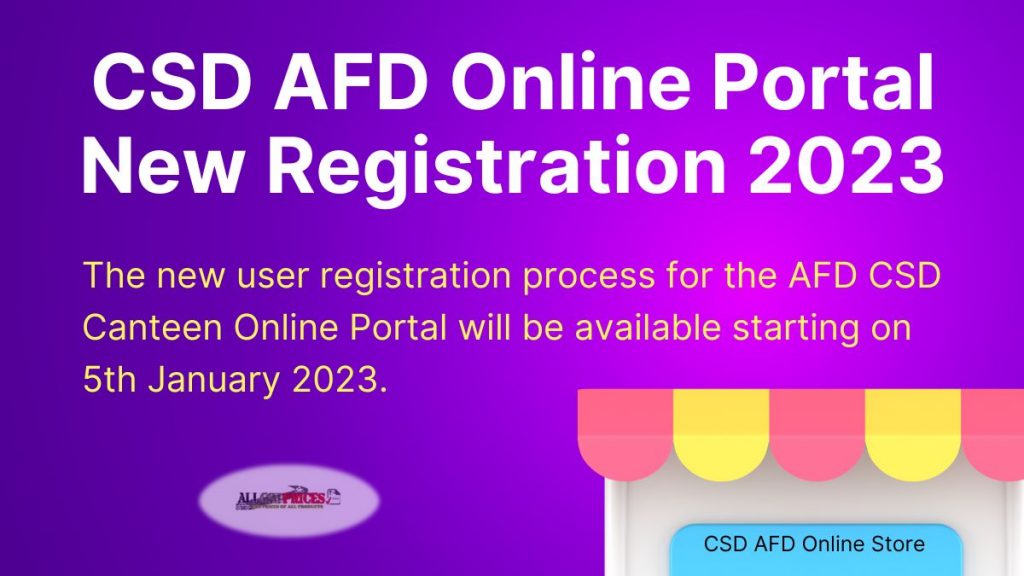 AFD CSD Online Portal New Registration Process Starts on 5.1.2023